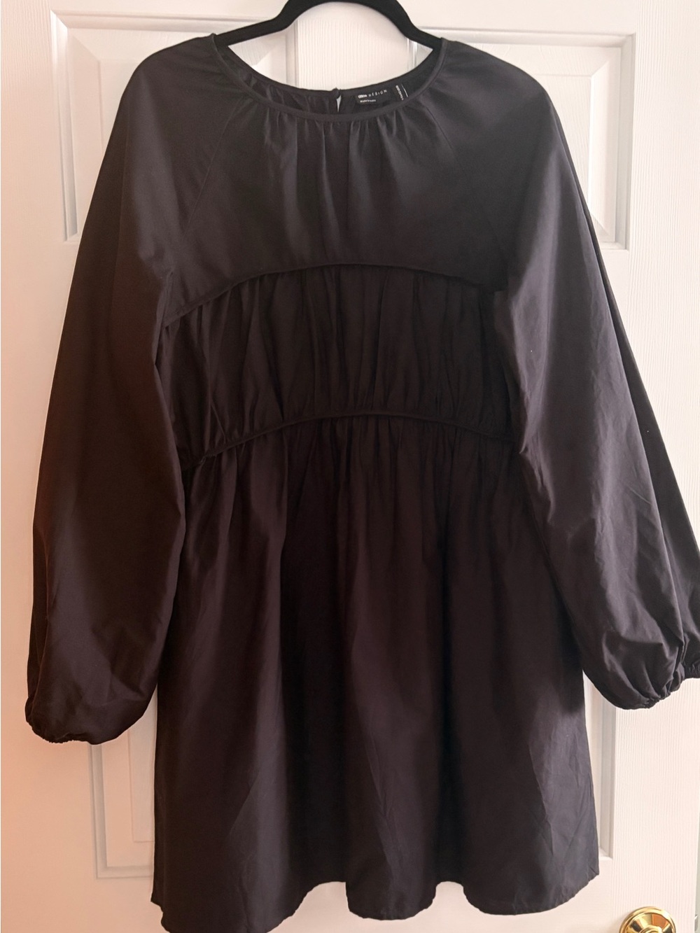 ASOS Black Long Sleeve Tiered Babydoll Dress